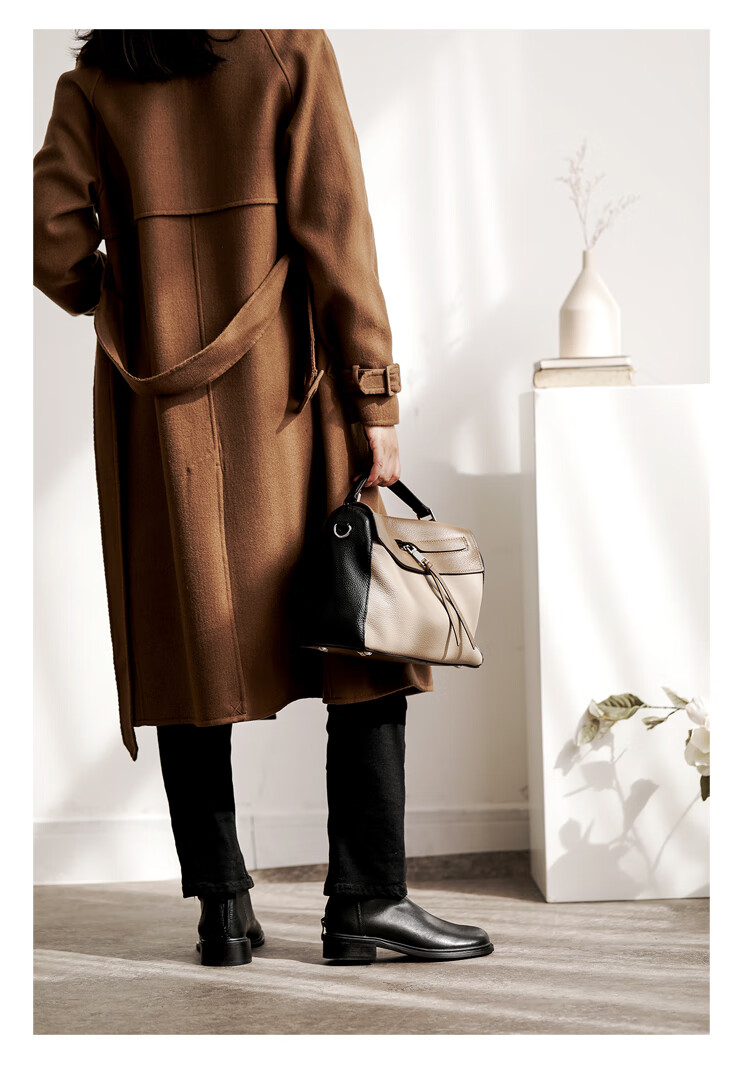 法玛莎(favmartha)头层牛皮真皮软包简约百搭复古潮流