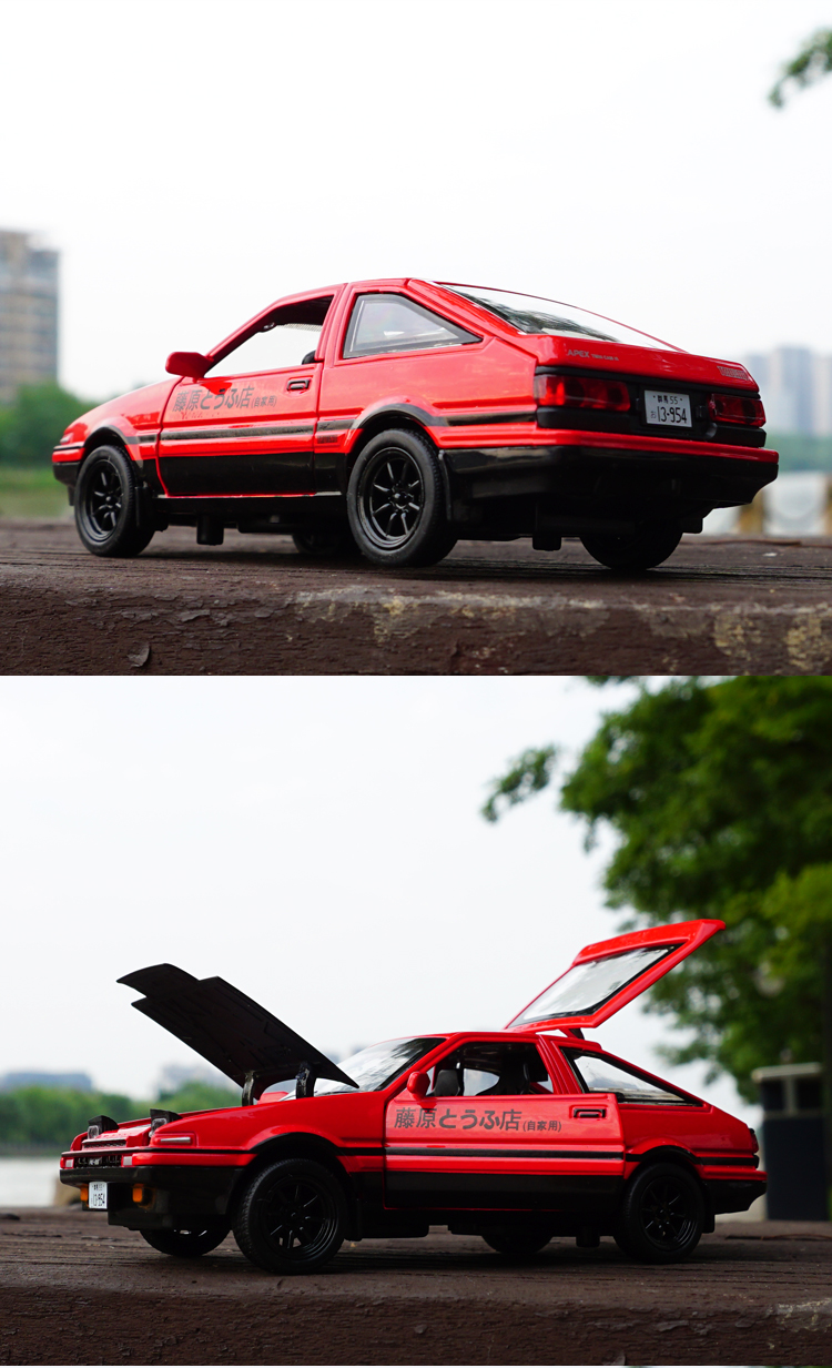 合金汽车模型ae86赛车男生玩具车仿真车模声光回力儿童玩具小汽车