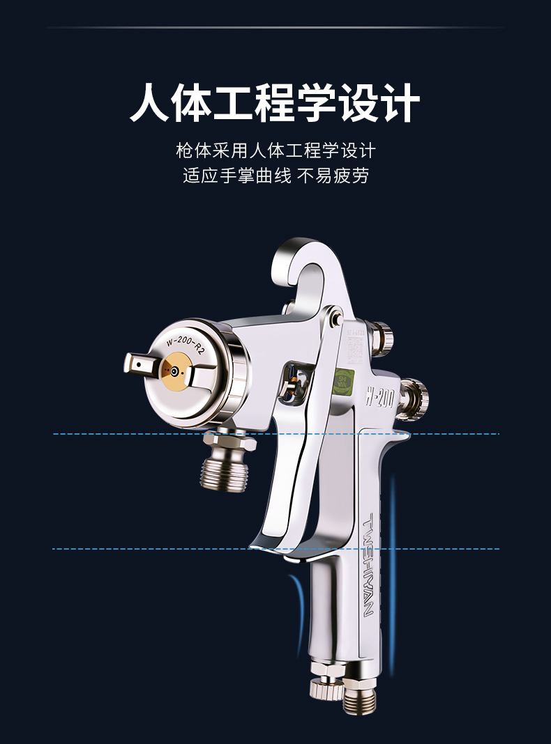 原裝實巖w200噴槍大口徑底漆油性漆水性漆噴漆槍w200上下壺傢俱面漆高