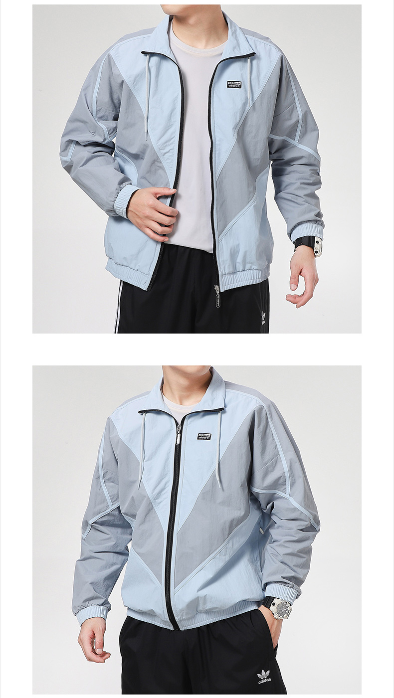 Adidas阿迪达斯三叶草外套男装秋款运动服舒适休闲连帽梭织夹克上衣FH8187 GN3340灰色M【图片价格品牌报价】-京东