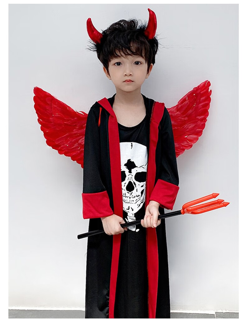 cos吸血鬼装扮服幼儿园宝宝小恶魔演出表演服 衣服 头饰 叉子 翅膀