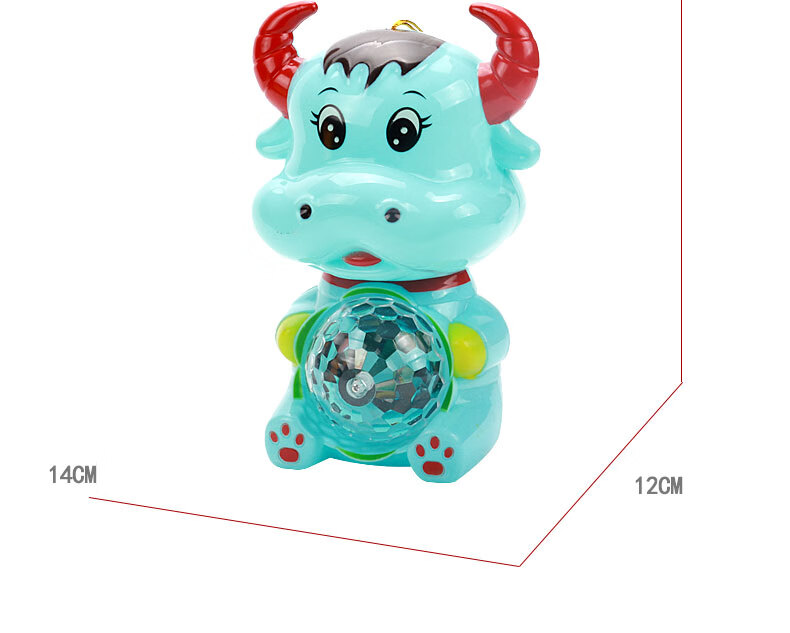 牛年灯笼电动 新年春节儿童电动旋转手提灯笼玩具发光音乐新款牛年