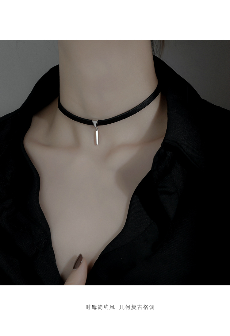 chocker颈链项圈女脖子饰品choker黑色锁骨链颈带项链女潮网红 锆石