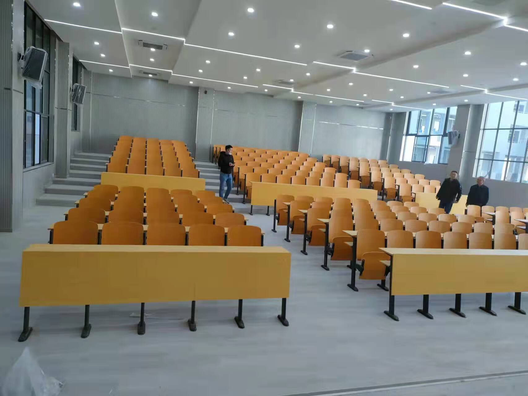 实木礼堂椅翻板椅硬座学校联排座椅 加厚款不带桌板(一个座位)【图片