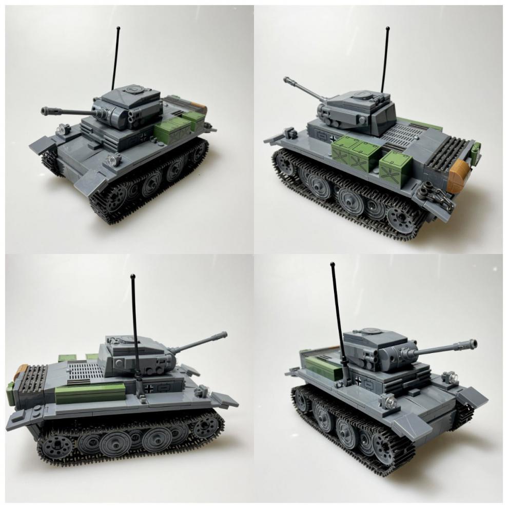 启蒙兼容乐高全冠二战坦克德国虎式山猫男孩巨大型高难度军事拼装积木