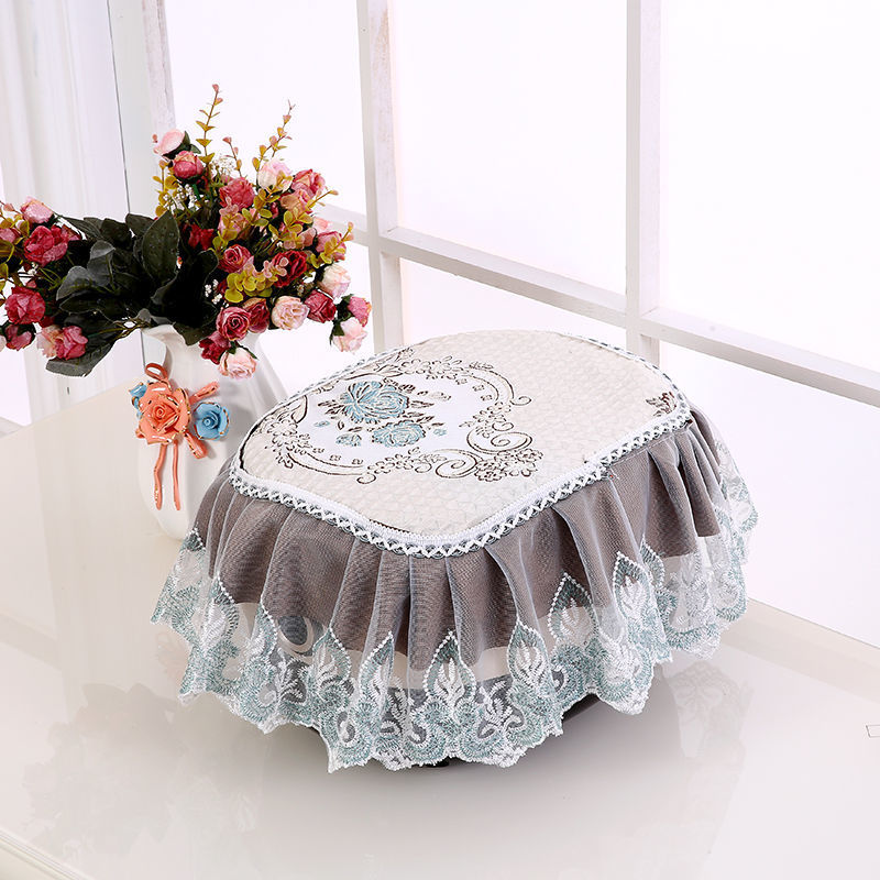 田园椭圆形电饭锅罩多功能欧式盖巾布艺蕾丝电饭煲家用盖布防尘罩雪柯