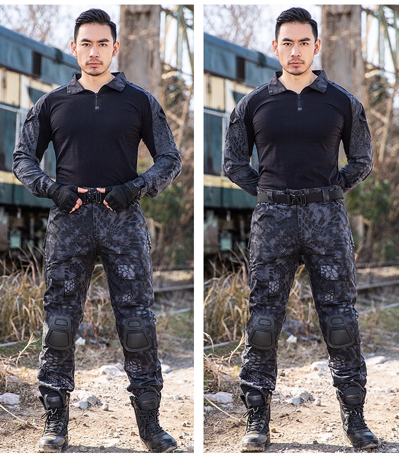策马cz战术蛙服迷彩服套装男女春秋季长袖长裤户外拓展真人cs野战训练