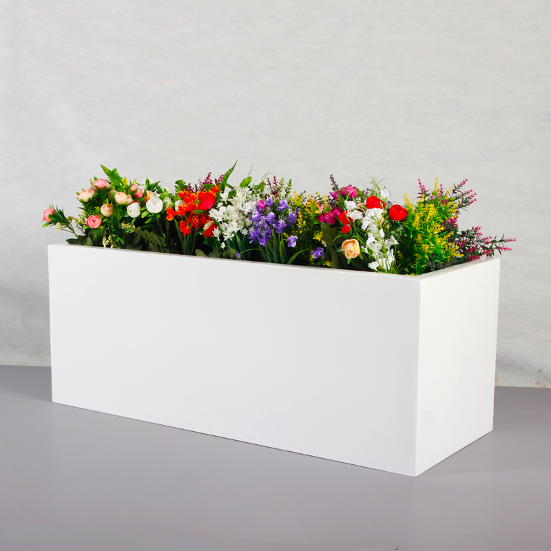石头花箱户外玻璃钢花盆庭院露台花池楼顶种植箱成品花槽阳台花园花箱