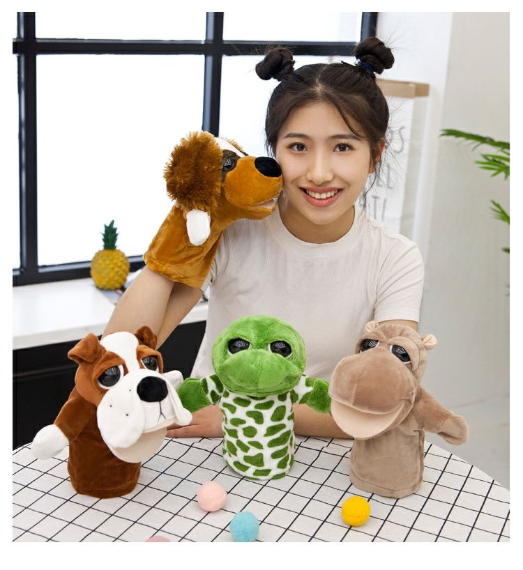 腹语动物手偶玩具娃娃嘴巴能动子游戏讲故事卡通手套玩偶能张嘴 青蛙