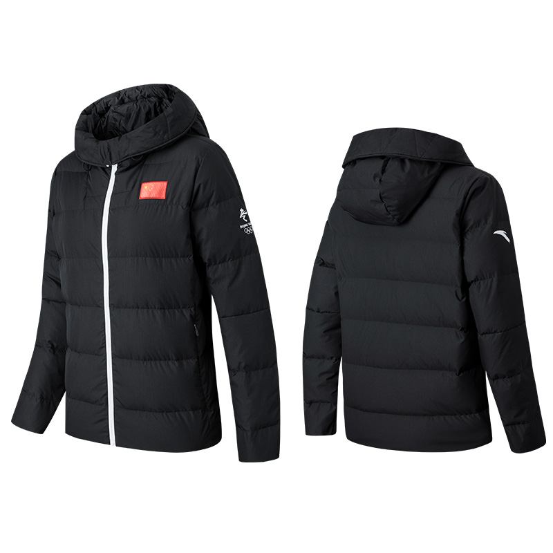 安踏冬奥款短款羽绒服男女2020年新款连帽运动外套大衣国服国家队官方