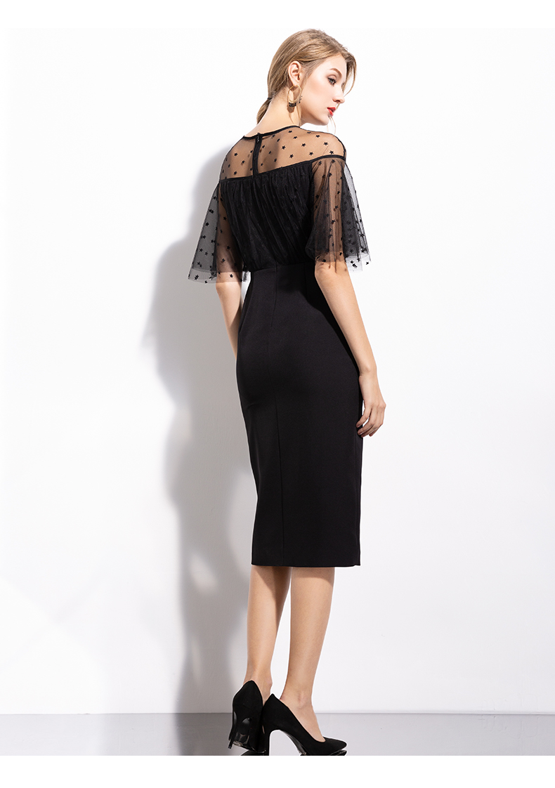 例柏(leerboor)品牌女装裙子女夏2021年新款女装小黑裙黑色显瘦气质