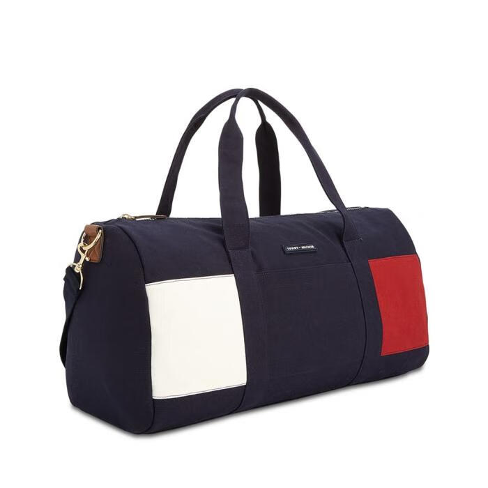 tommy hilfiger汤米时尚行李包百搭简约手提包 navy/gold os【图片