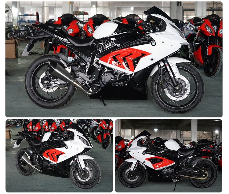 双rr国四电喷双缸500cc跑车地平线宝马趴赛重型机车 白蓝色【图片