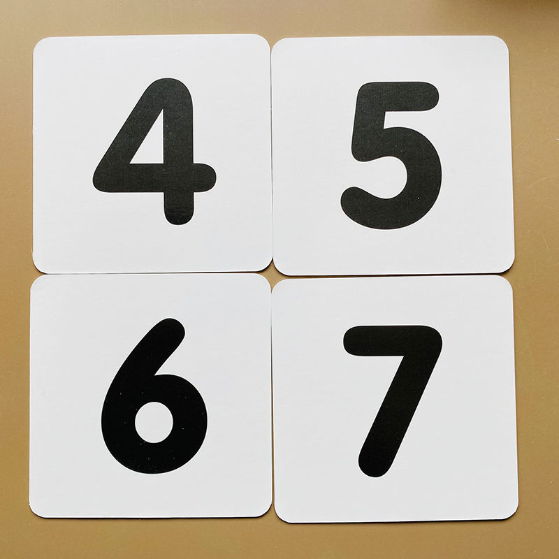 数字卡片0-20-30防水防撕幼儿园看图数数卡片3-6岁儿童学数字加减符号