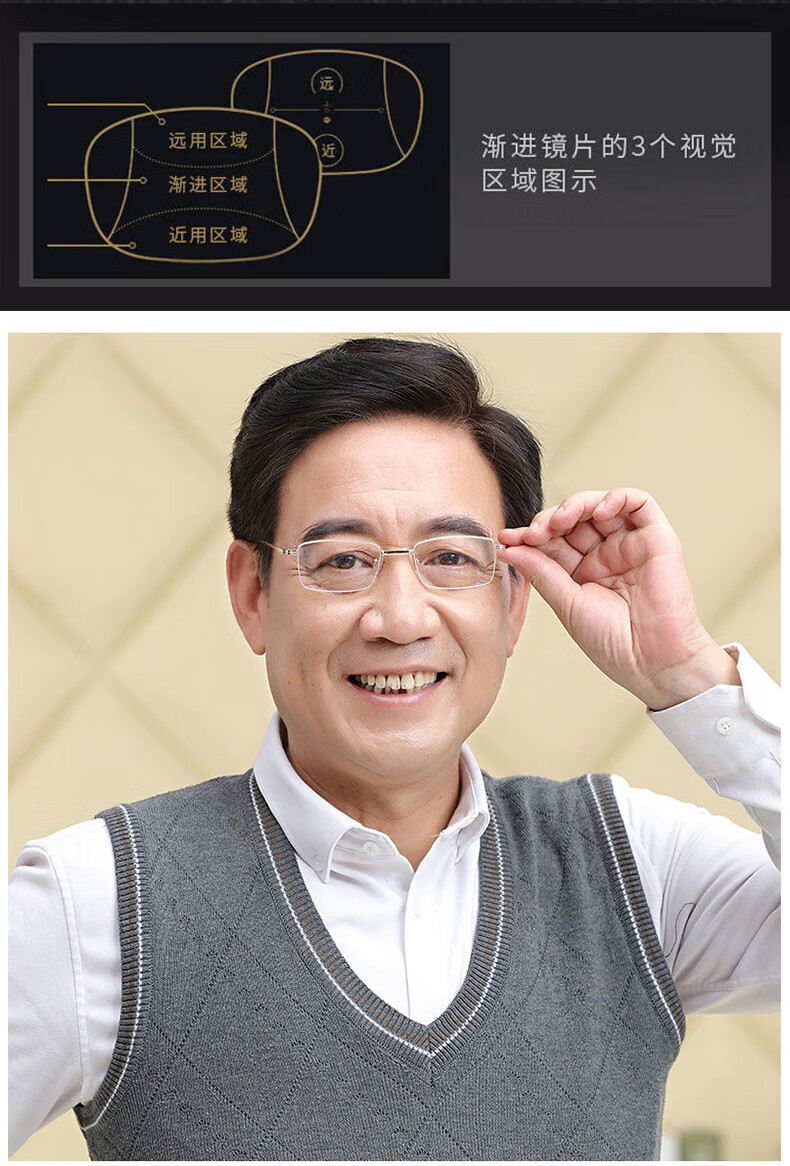老花眼镜智能变焦防蓝光中老年高清黑色高清版300度看近专用护目防