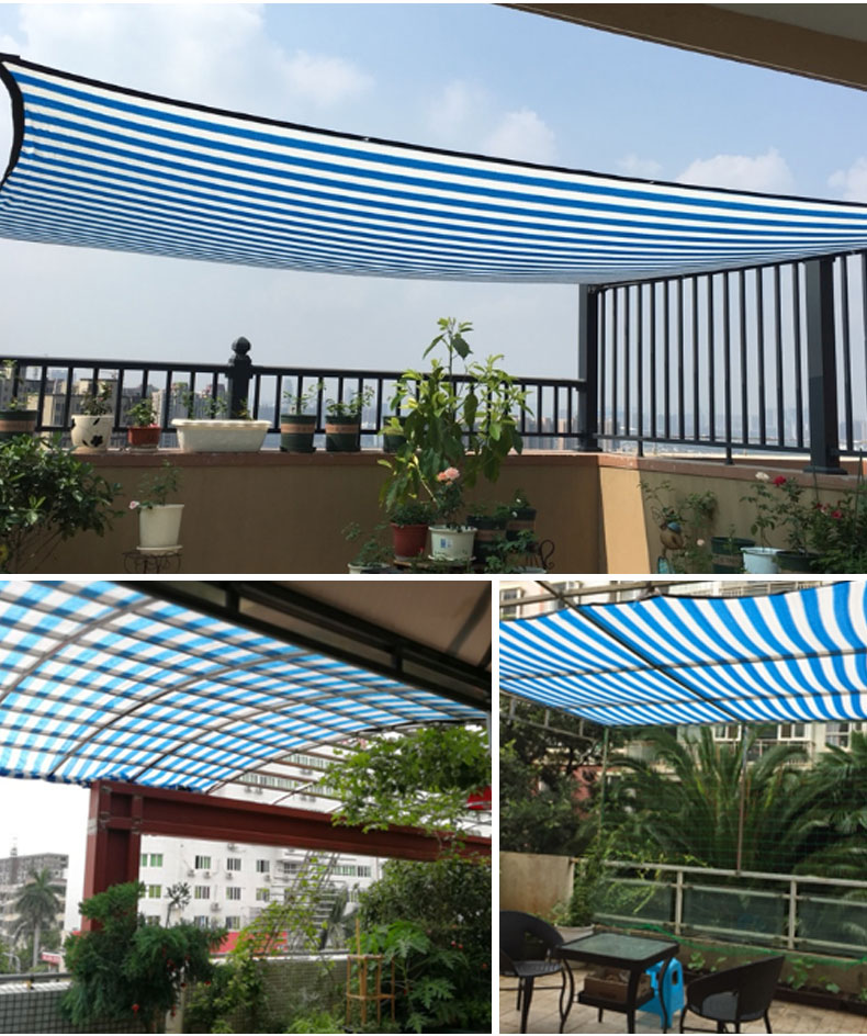 家用遮阴网蓝白色遮阳防晒网户外隔热庭院阳台花卉多肉植物遮光网 蓝