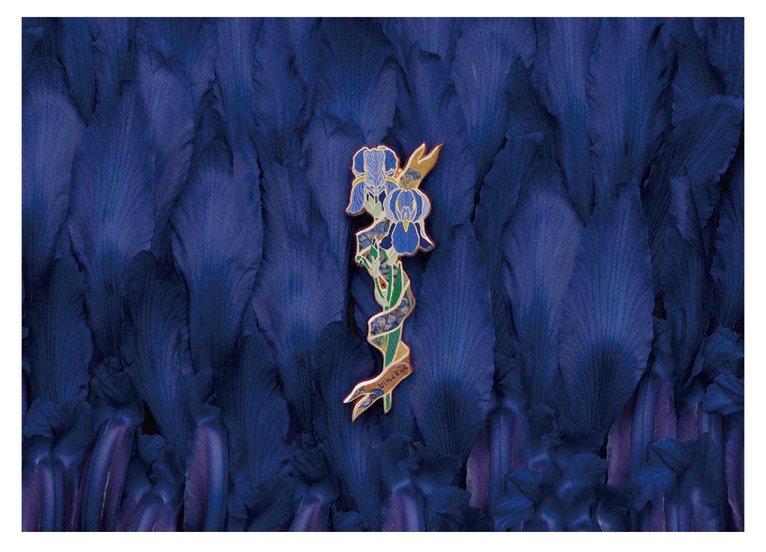 梵高的鸢尾花胸针设计师情侣女王节礼物徽章别针首饰 梵高的鸢尾花