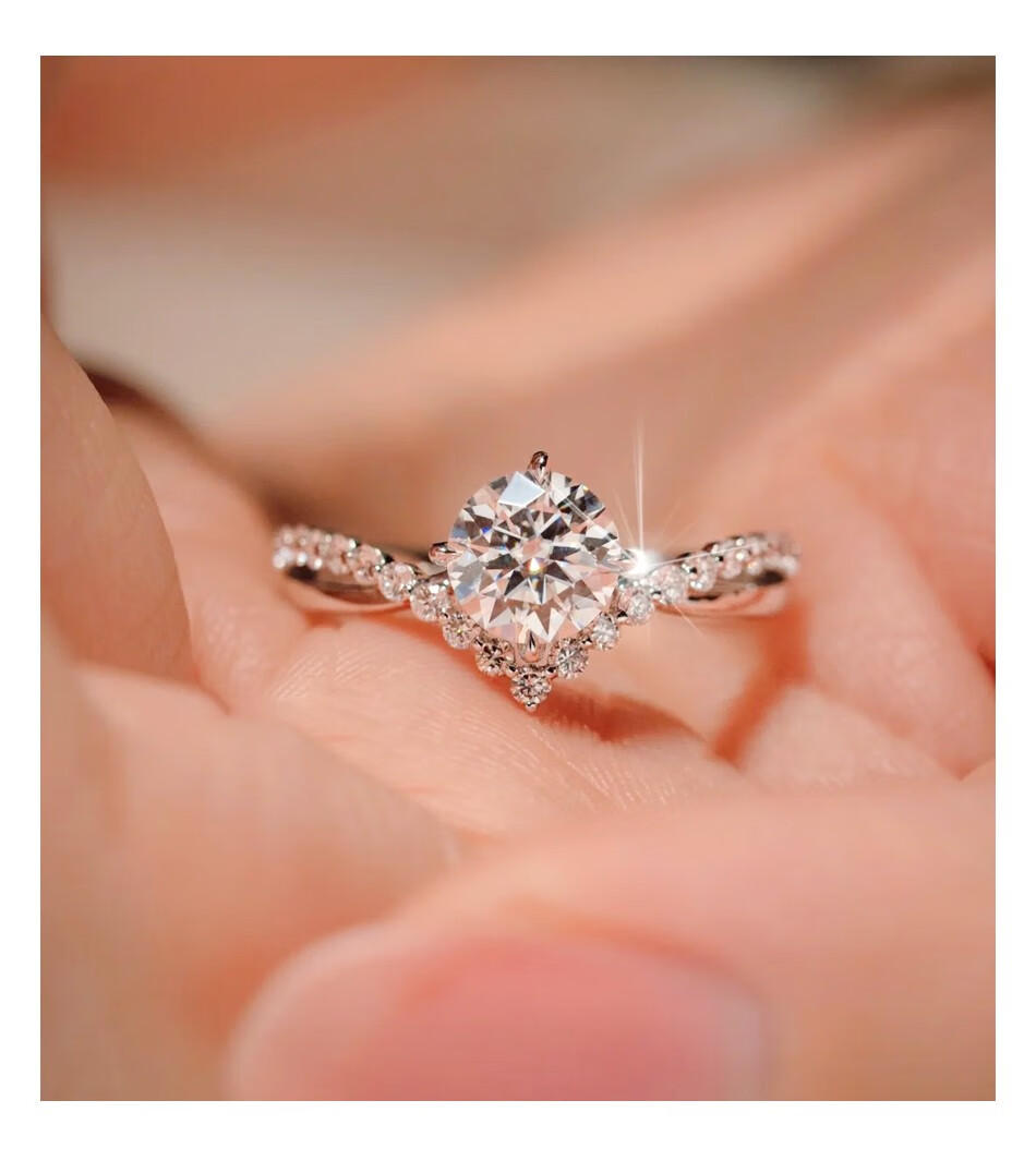 dr为爱加冕莫桑石钻戒真钻石假戒指女订婚求婚结婚戒对戒闭口mhfdo 为