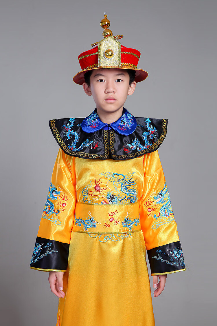 古代皇帝龙袍清朝乾隆皇上满族古装演出服格格宫女影楼拍照 天蓝色