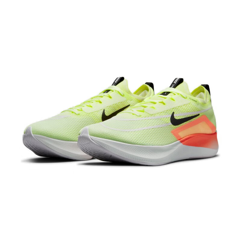 nike耐克男鞋运动鞋春夏季款马拉松跑步鞋zoom fly 4 荧光绿橙男鞋 ct