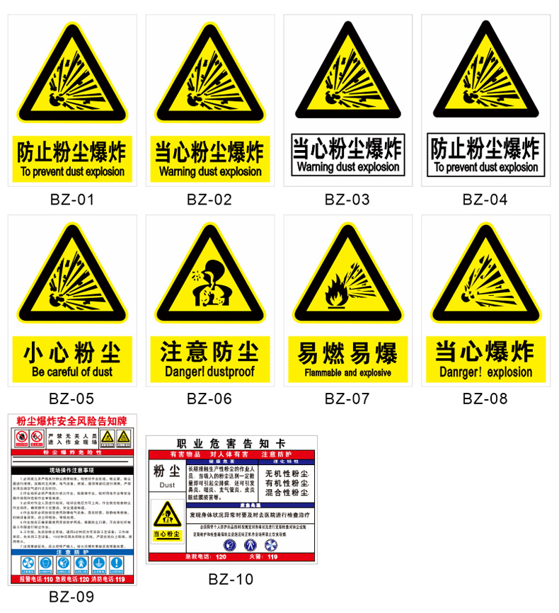 注意防尘必须戴防尘标识牌指示牌工厂车间当心小心粉尘爆炸安全警示牌