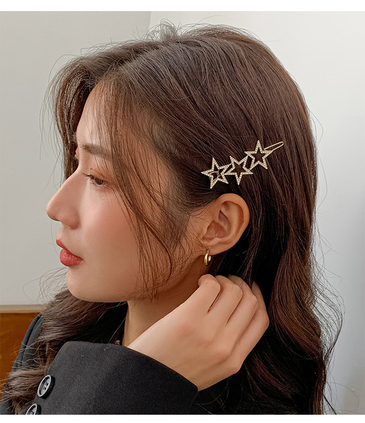 冠带五角星发夹女后脑勺青蛙夹网红发卡日系少女心发饰边夹气质刘海夹