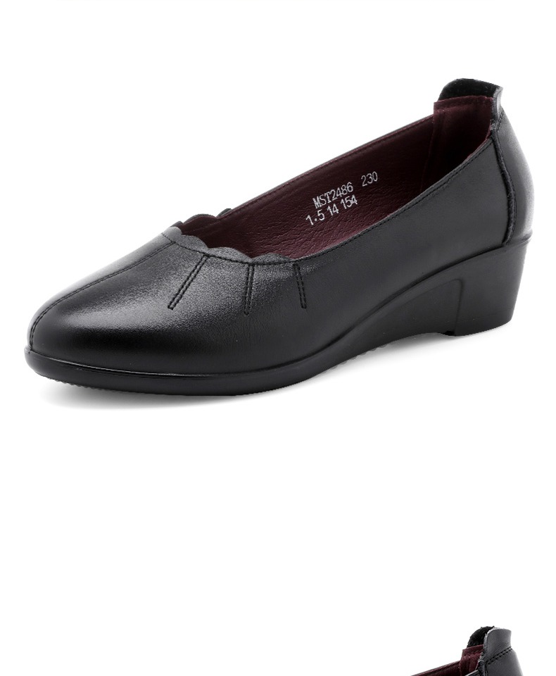 万里女鞋中老年皮鞋真皮软底妈妈鞋舒适单鞋女平底鞋子mst2486 mst