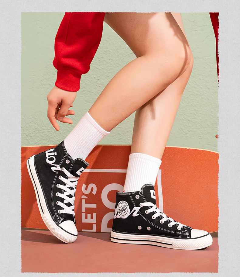 回力高帮帆布鞋男鞋春季复古情侣百搭ulzzang潮流鞋男布鞋白色42