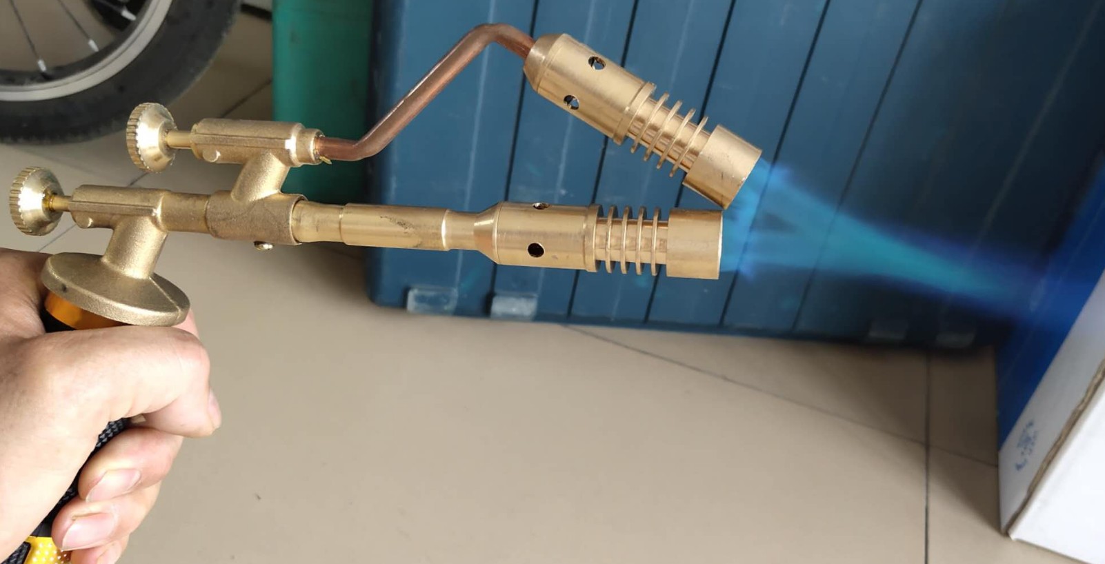 液化气焊枪双头冰箱空调铜管焊接专用焊炬无氧高温煤气喷火枪 双头