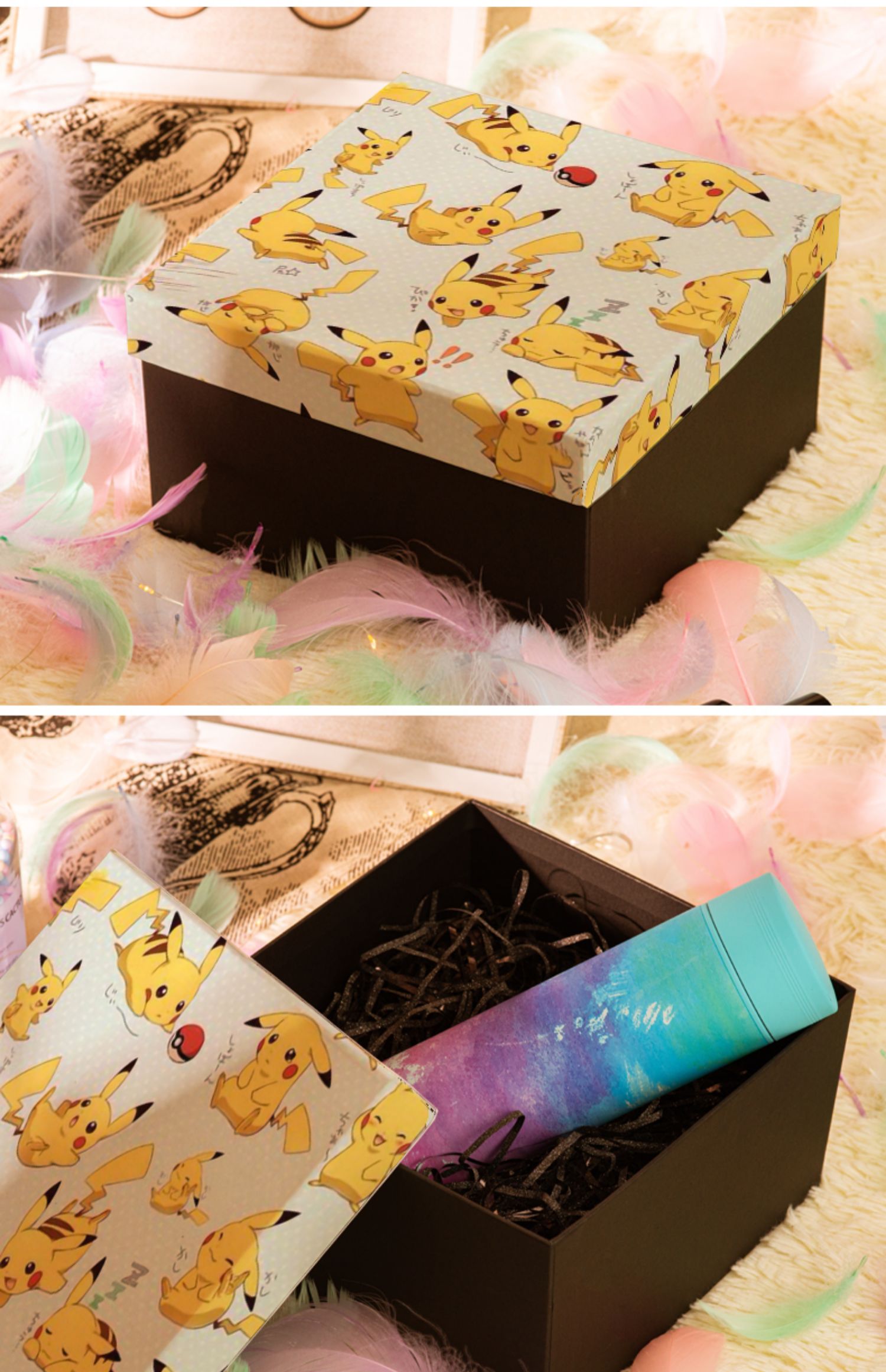 绿速 宠物小精灵皮卡丘礼物盒空盒礼品盒比卡丘生日礼物盒子宝可梦