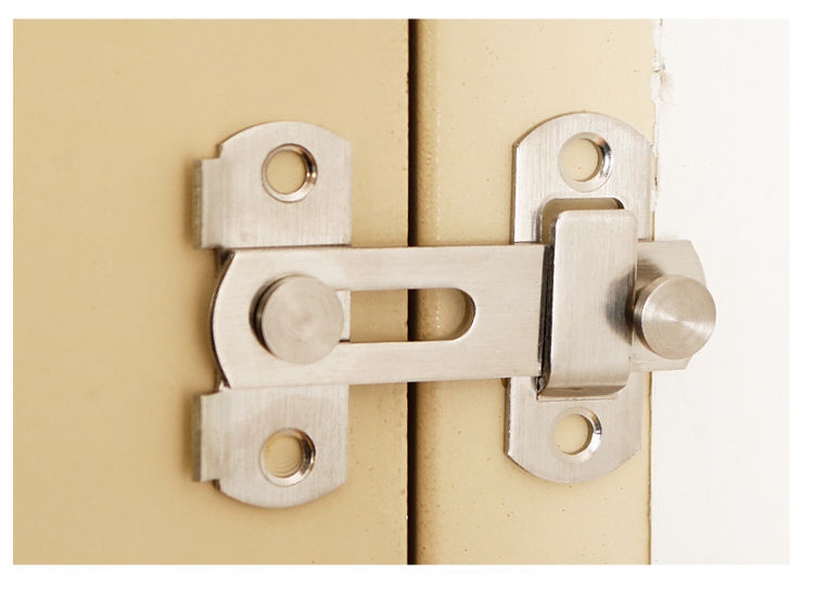 免打孔门扣厕所卫生间推拉门锁扣搭扣不锈钢插销房门拴锁卡扣90度楠叶