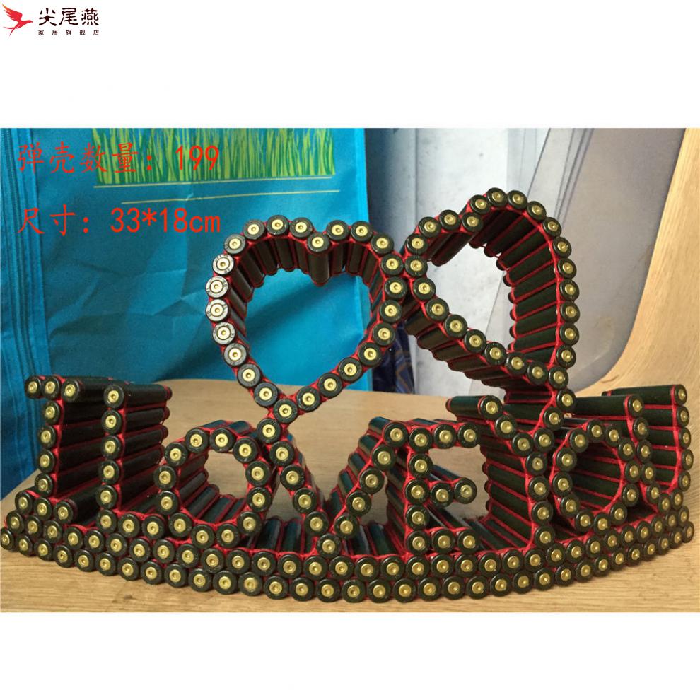 子弹壳工艺品10/03/95壳工艺品ilove you纯手工线编成品军恋美礼物