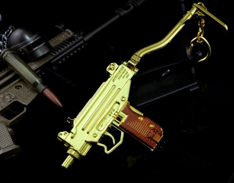 m4a1 突击步抢 合金和平冲锋枪uzi精英皮肤98k黄金摆件突击抢 aug