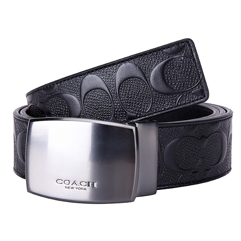 coach coach 蔻驰 奢侈品 皮带 男士针扣皮质印花 商务休闲腰带 f1