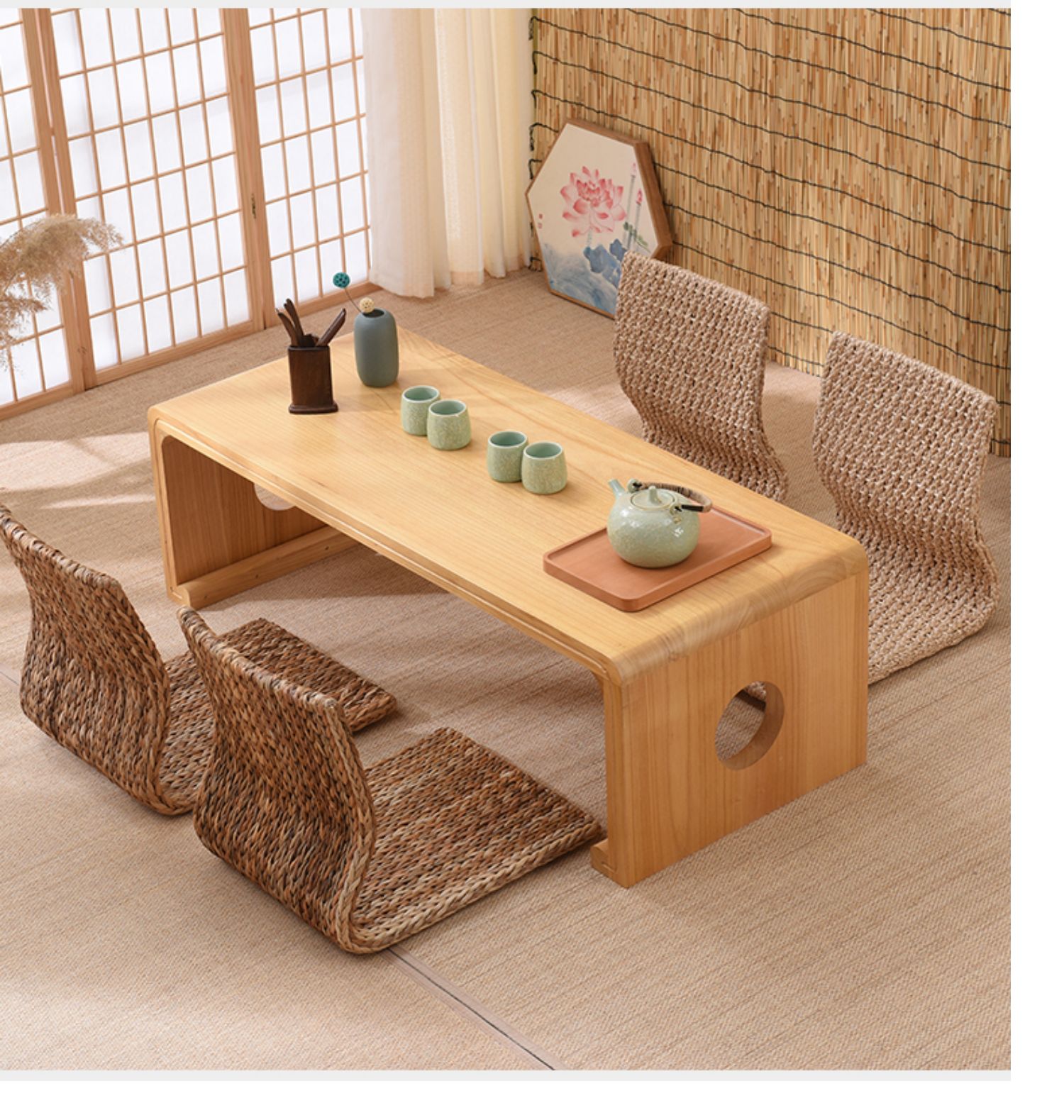 小茶几 实木飘窗桌日式榻榻米茶几炕桌阳台桌矮桌窗台小桌子茶桌学习