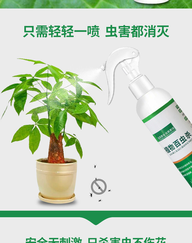 杀虫王百虫灵杀虫剂花卉杀虫药植物通用花药喷雾剂小飞虫300毫升2瓶