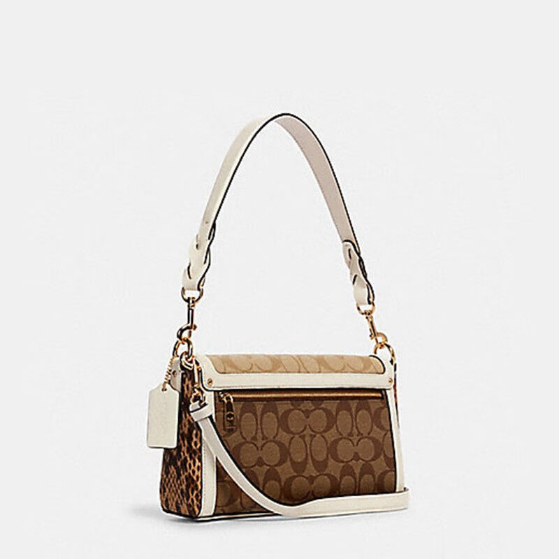 【官方】coach蔻驰 女士jade系列酒神包单肩斜挎手提腋下包礼盒 卡其