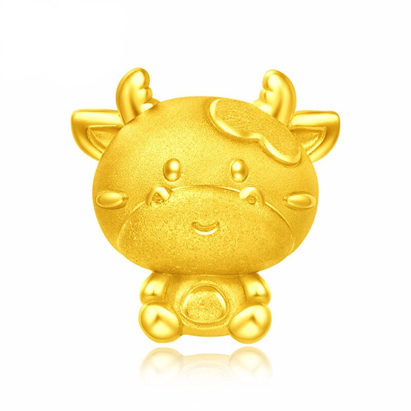 情人节礼物999足金生肖牛黄金手链女金牛转运珠本命年红绳十二生肖男
