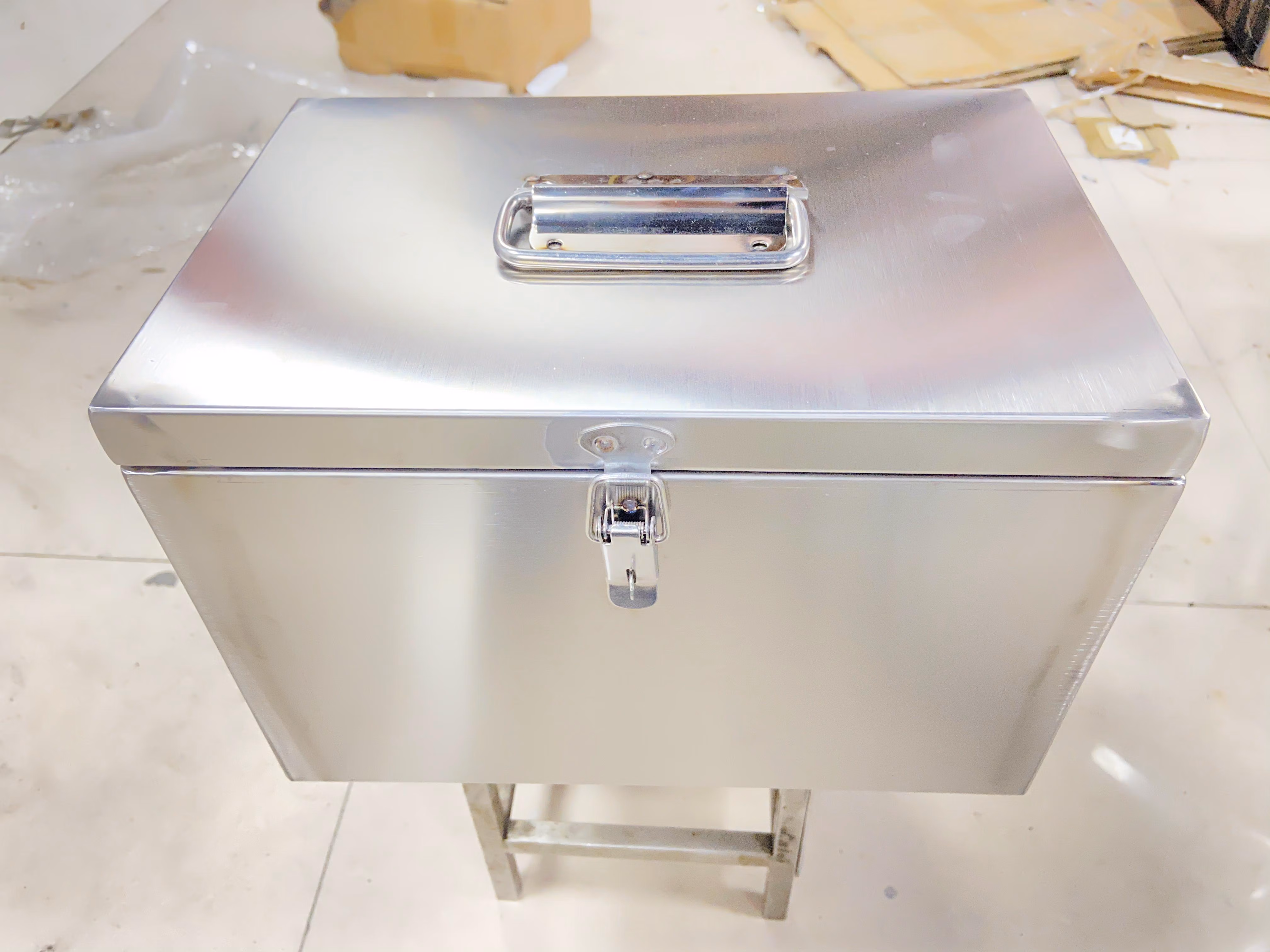 304不锈钢工具箱定制加厚大号家用长方形箱子收纳储物箱盒子定做