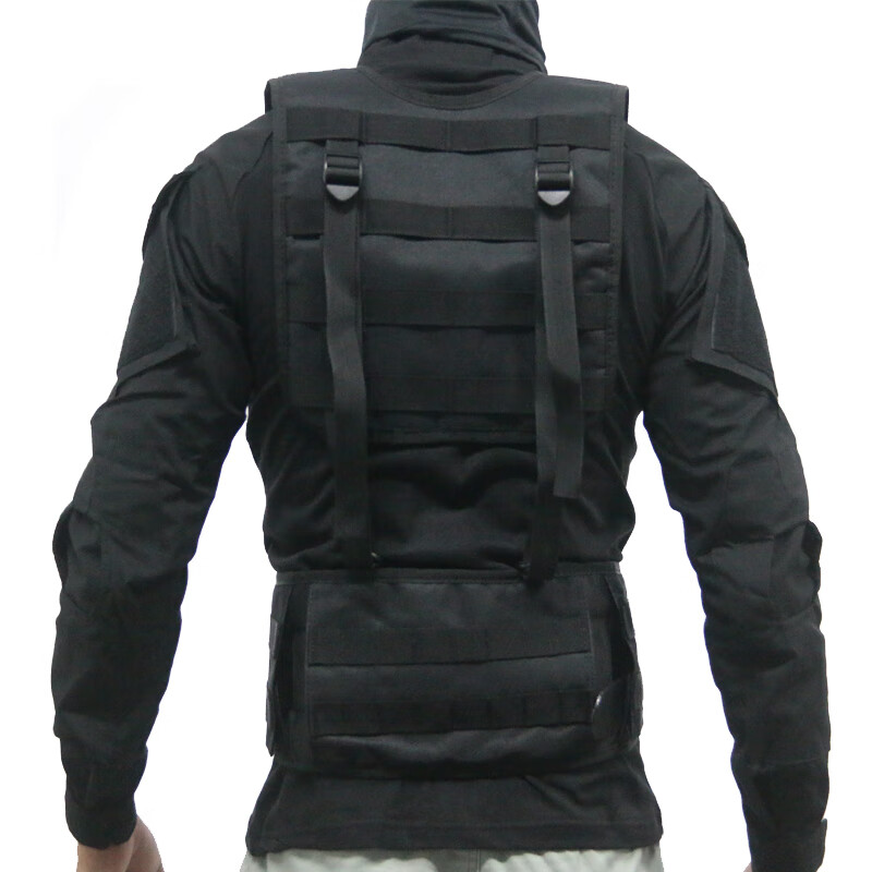 户外休闲战术腰封胸挂吊带双肩背带挂带h带 多功能外腰带 黑色 均码