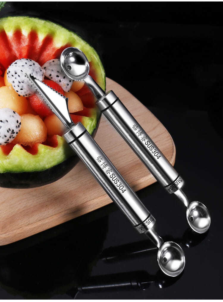 普瑞304不锈钢水果挖球器西瓜勺子冰淇淋球挖勺器挖水果球勺子挖球勺