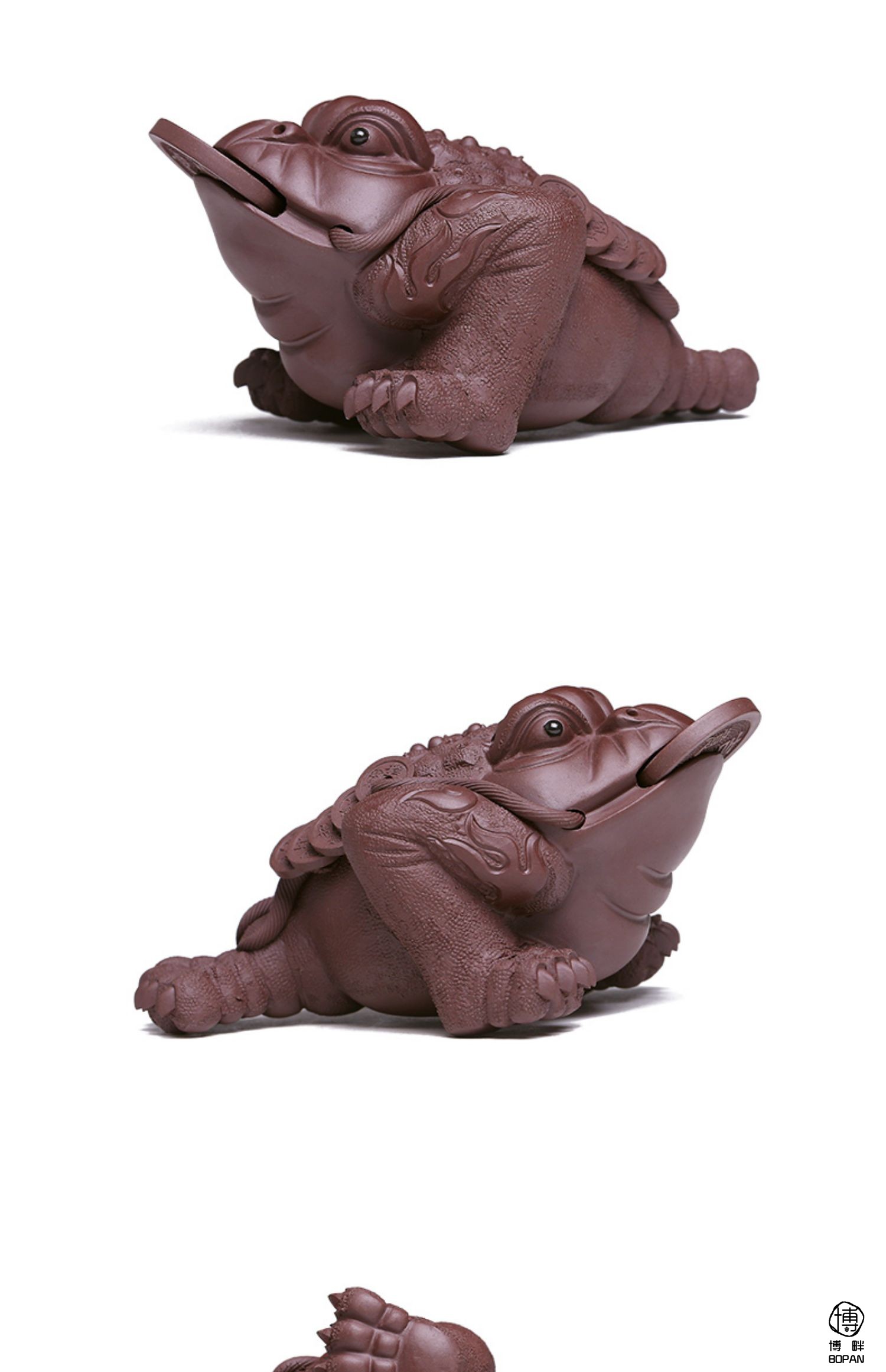 博畔 宜兴紫砂茶宠招财富足金蟾可养金蝉茶艺茶桌茶具茶盘蟾蜍茶道