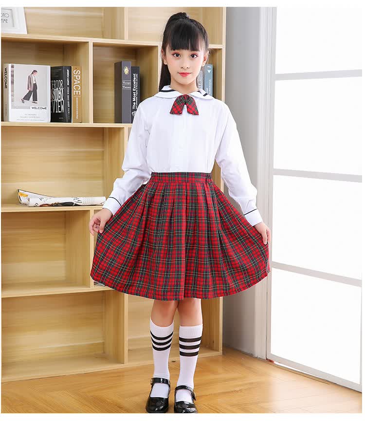 布恩普深圳市小学生冬礼服五件套深圳校服马夹长袖衬衣男女裙子小学夏