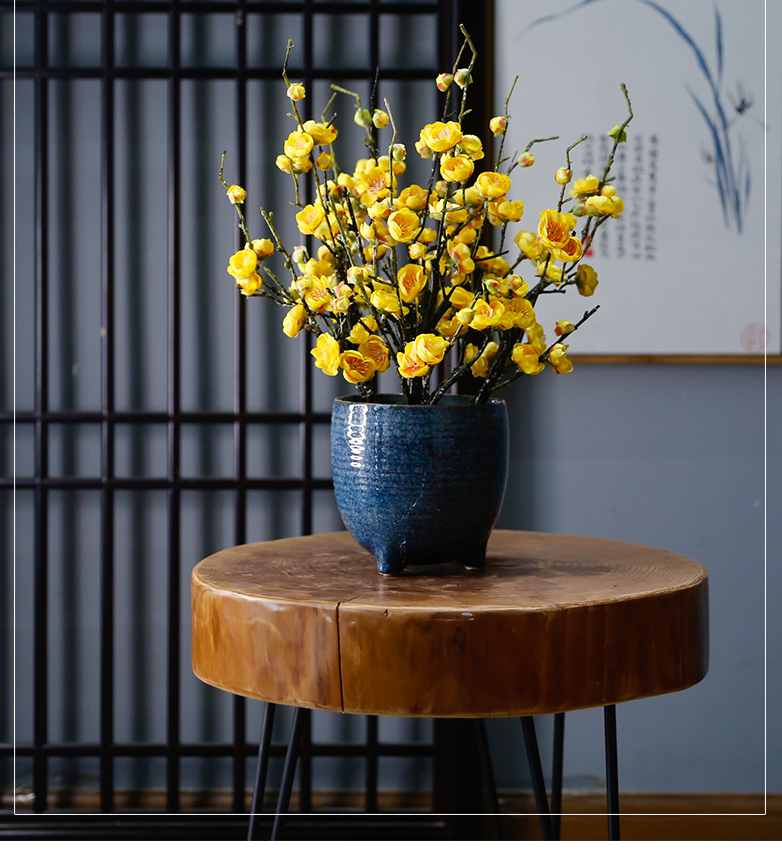 野派新中式梅花假花仿真花套装客厅茶几桌面摆设玄关装饰花艺酒店餐厅