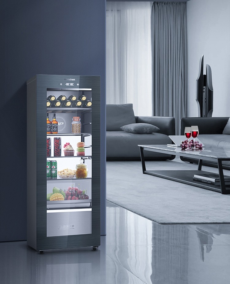 容声ronshen165升玻璃门家用客厅小型保鲜办公室冷藏冷jc165wcalhc