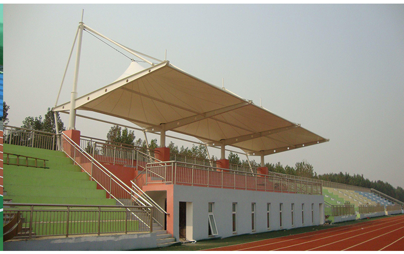 羽以体育看台膜结构雨棚足球场钢结构雨棚羽毛球馆遮阳蓬膜结构大型