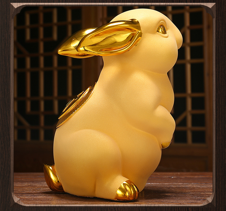 时尚家居兔子摆件十二生肖兔创意儿童生日礼物家居工艺品大号可爱储