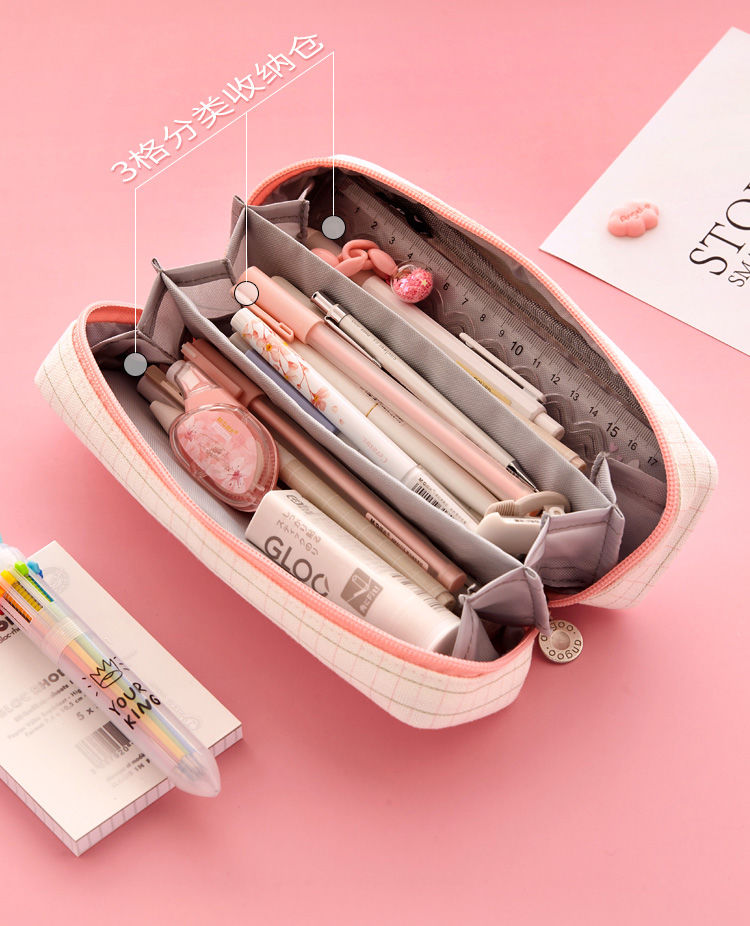 生日礼物女韩版女生笔袋网红ins大容量文具盒简约初中帆布铅笔盒高中