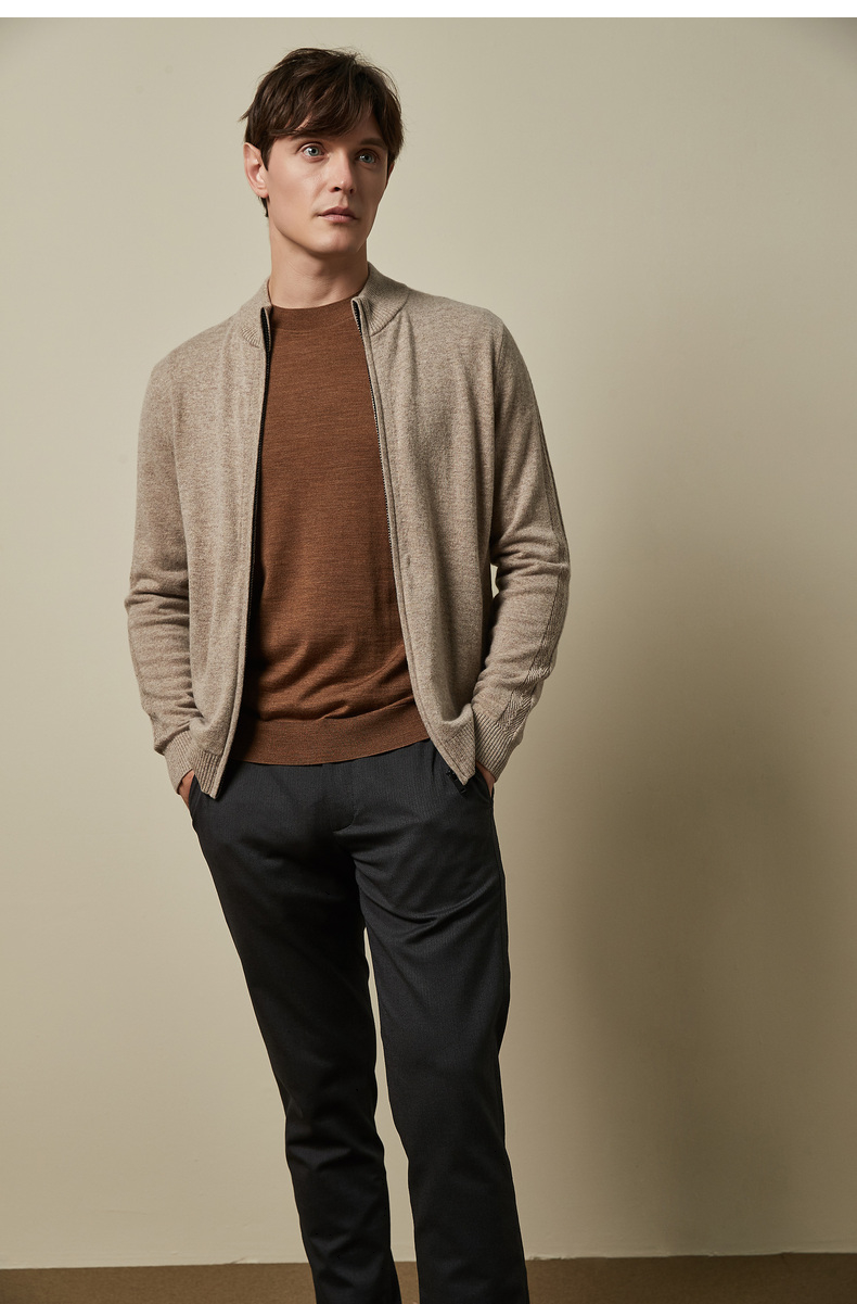 tedbaker秋冬男士羊毛潮流合体针织开衫外套252939浅灰色2