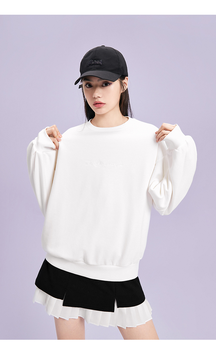 太平鸟圆领卫衣女中国风后背印花上衣2020秋季新款休闲长袖上衣女